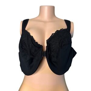 DELIMIRA Women's Front Closure Full Coverage Lace Underwire Support Bra Size 48C
